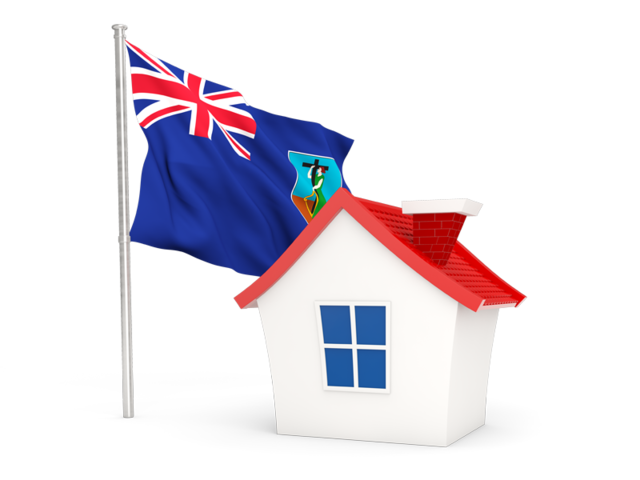 House with flag. Download flag icon of Montserrat at PNG format