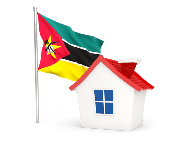 House with flag. Download flag icon of Mozambique at PNG format