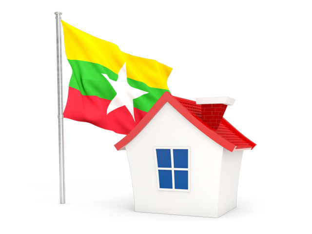 House with flag. Download flag icon of Myanmar at PNG format