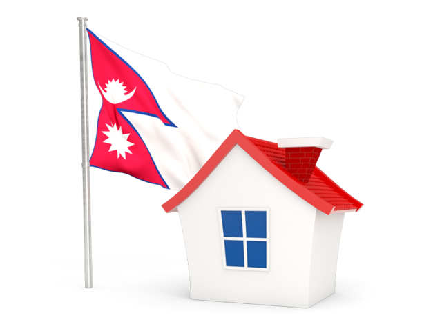 House with flag. Download flag icon of Nepal at PNG format