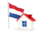 Netherlands. House with flag. Download icon.