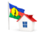 New Caledonia. House with flag. Download icon.