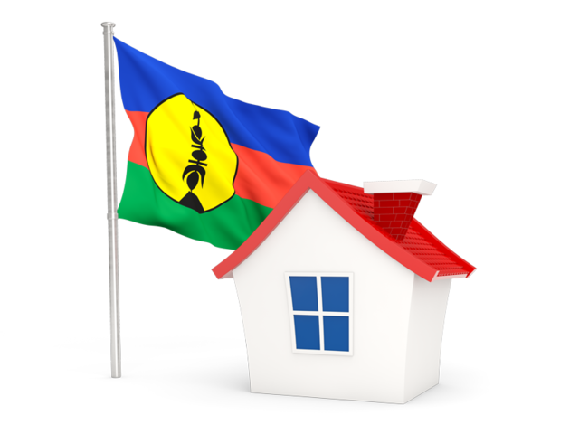 Домик с флагом. Скачать флаг. Новая Каледония