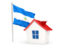 Nicaragua. House with flag. Download icon.