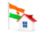 Niger. House with flag. Download icon.