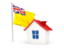 Niue. House with flag. Download icon.