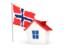 Norway. House with flag. Download icon.