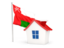 Oman. House with flag. Download icon.