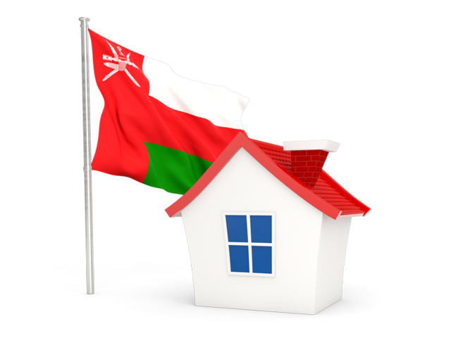 House with flag. Download flag icon of Oman at PNG format