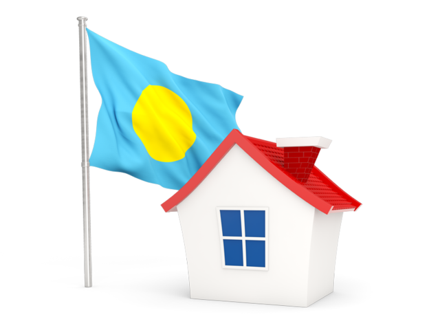 House with flag. Download flag icon of Palau at PNG format