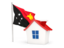 Papua New Guinea. House with flag. Download icon.