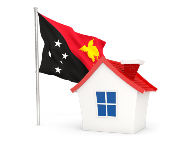 House with flag. Download flag icon of Papua New Guinea at PNG format