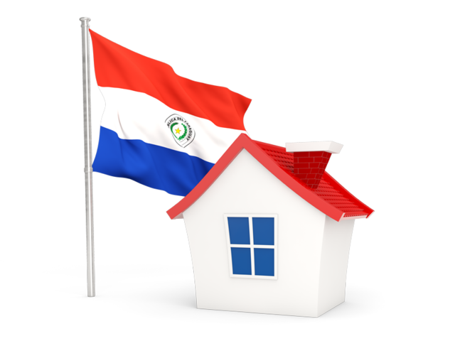 House with flag. Download flag icon of Paraguay at PNG format