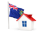 Pitcairn Islands. House with flag. Download icon.