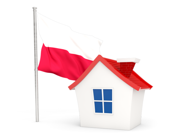 House with flag. Download flag icon of Poland at PNG format