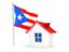 Пуэрто-Рико. Домик с флагом. Скачать иконку.