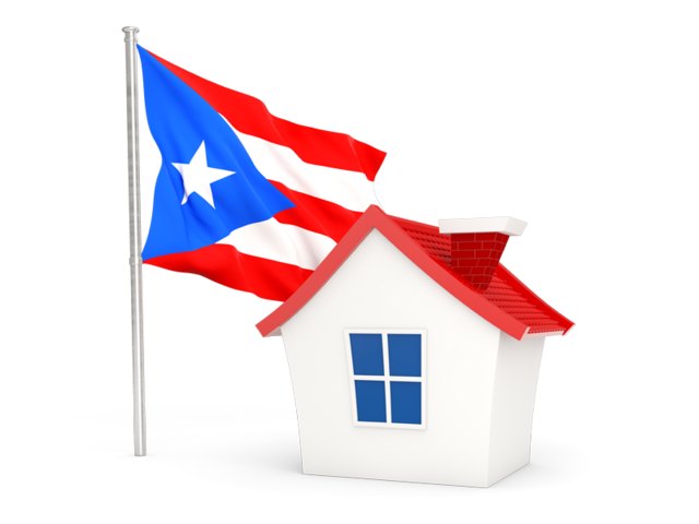 Домик с флагом. Скачать флаг. Пуэрто-Рико