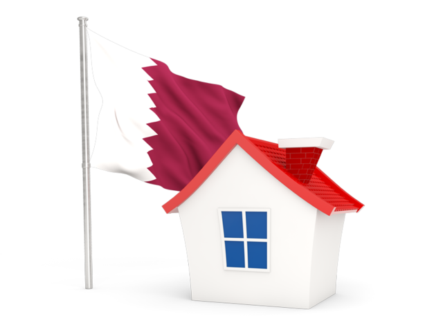 House with flag. Download flag icon of Qatar at PNG format