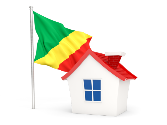 Домик с флагом. Скачать флаг. Республика Конго