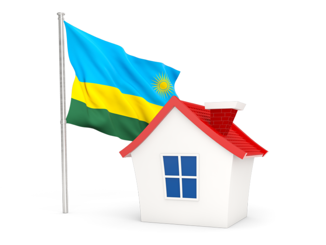 House with flag. Download flag icon of Rwanda at PNG format
