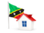 Saint Kitts and Nevis. House with flag. Download icon.