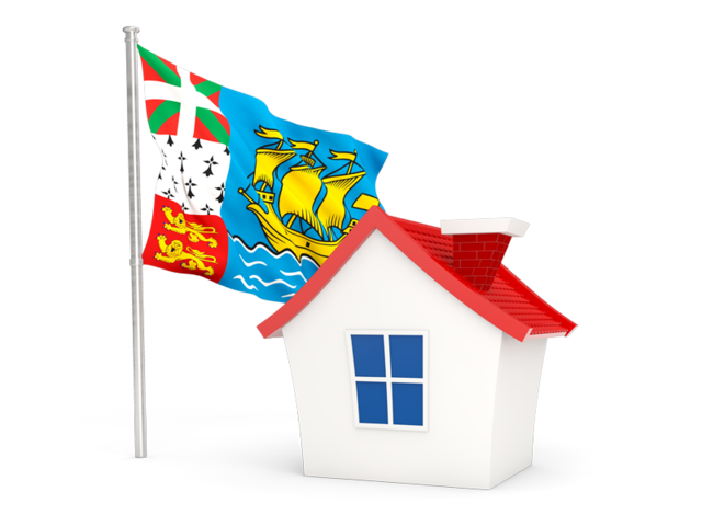 House with flag. Download flag icon of Saint Pierre and Miquelon at PNG format