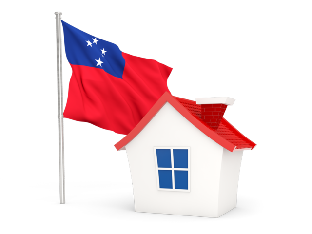 House with flag. Download flag icon of Samoa at PNG format