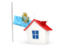 Сан-Марино. Домик с флагом. Скачать иллюстрацию.