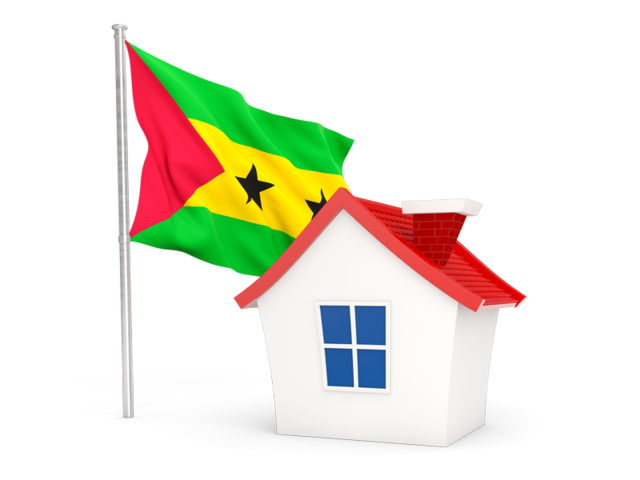 House with flag. Download flag icon of Sao Tome and Principe at PNG format