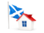 Scotland. House with flag. Download icon.