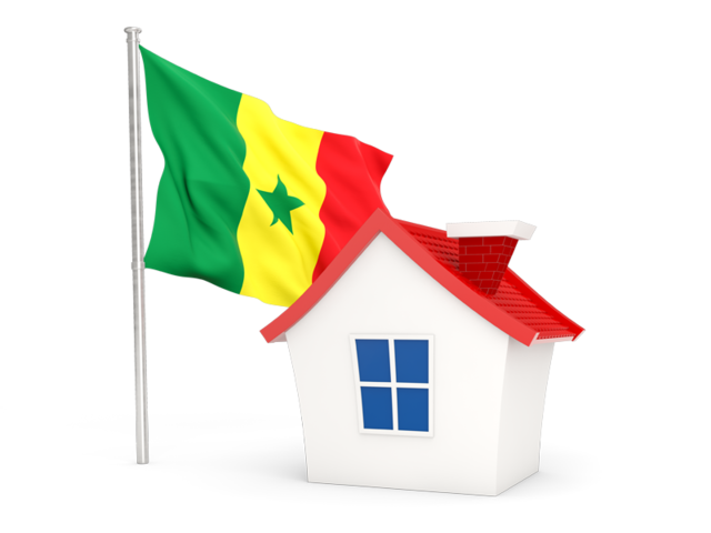 Домик с флагом. Скачать флаг. Сенегал