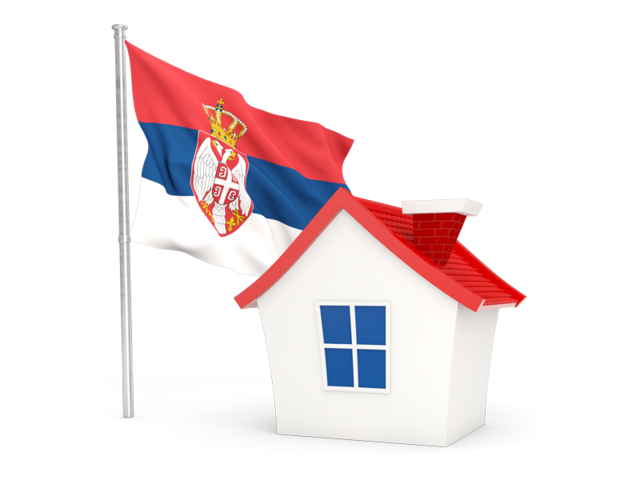 House with flag. Download flag icon of Serbia at PNG format