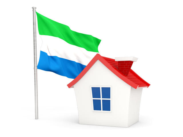 House with flag. Download flag icon of Sierra Leone at PNG format