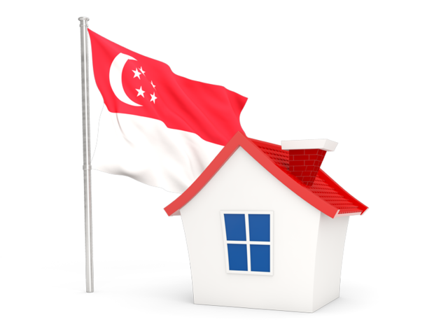 Домик с флагом. Скачать флаг. Сингапур