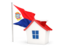 Sint Maarten. House with flag. Download icon.