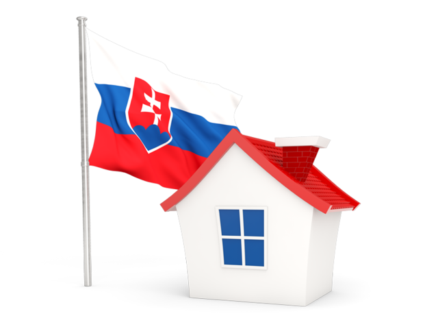 House with flag. Download flag icon of Slovakia at PNG format