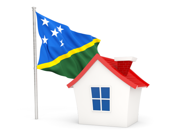 Домик с флагом. Скачать флаг. Соломоновы Острова