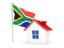 South Africa. House with flag. Download icon.