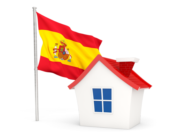 House with flag. Download flag icon of Spain at PNG format