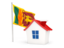 Шри-Ланка. Домик с флагом. Скачать иллюстрацию.