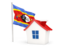 Swaziland. House with flag. Download icon.