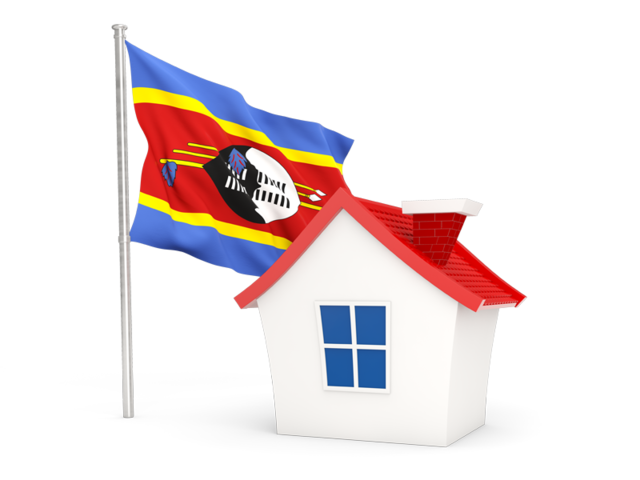 House with flag. Download flag icon of Swaziland at PNG format