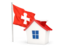 Switzerland. House with flag. Download icon.