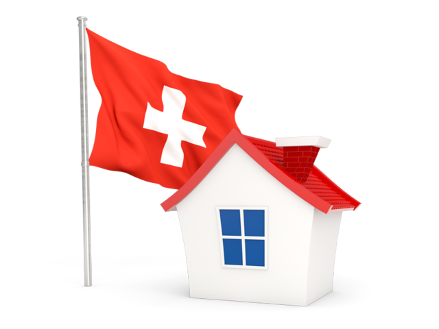Домик с флагом. Скачать флаг. Швейцария