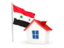 Syria. House with flag. Download icon.