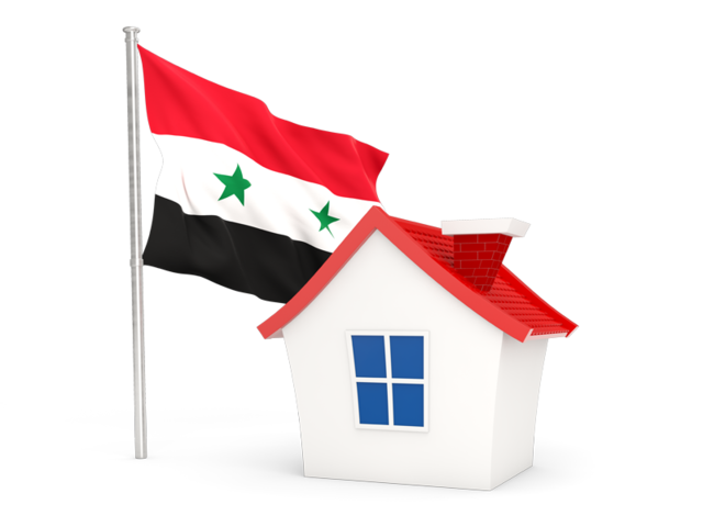 Домик с флагом. Скачать флаг. Сирия
