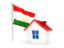 Tajikistan. House with flag. Download icon.