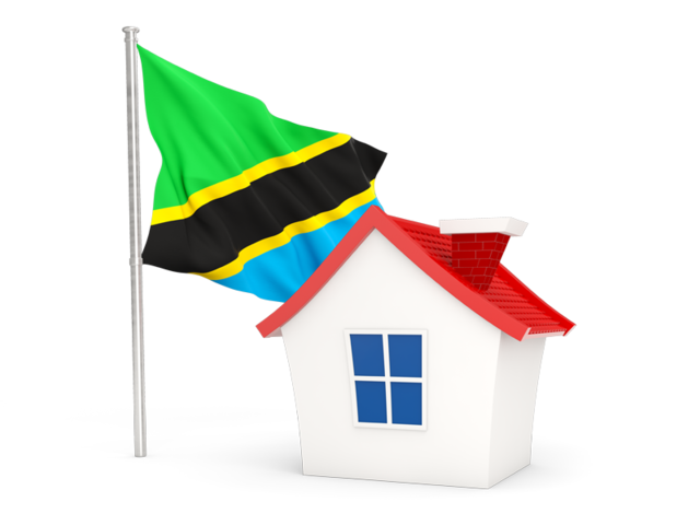 House with flag. Download flag icon of Tanzania at PNG format