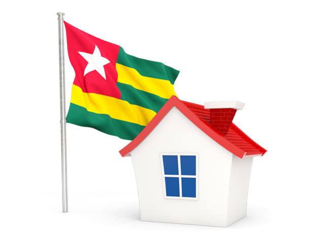 House with flag. Download flag icon of Togo at PNG format