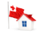 Tonga. House with flag. Download icon.